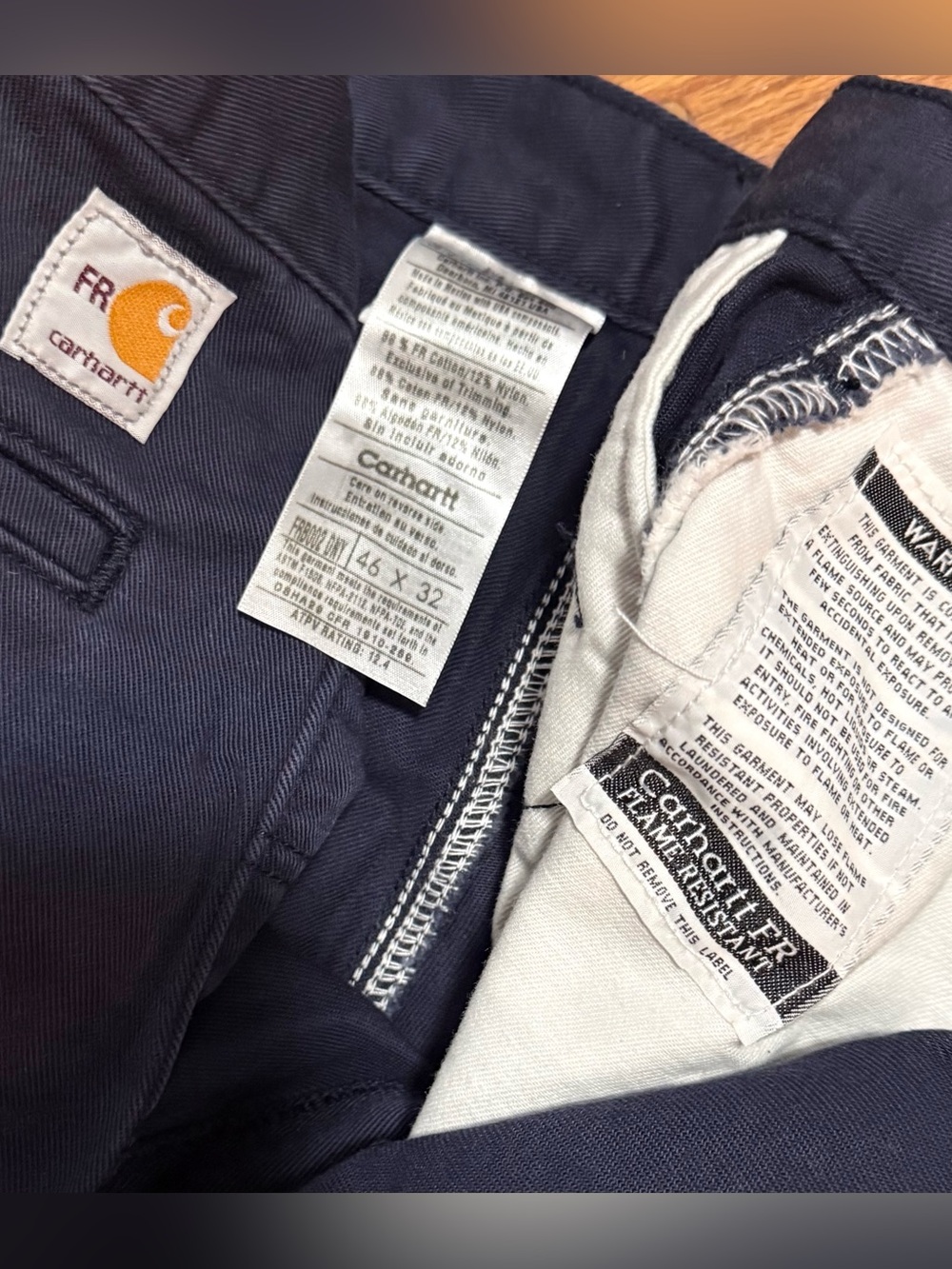 Carhartt FR Men’s 46x32 Blue Flame Resistant HRC2 Work Pants FRB002
